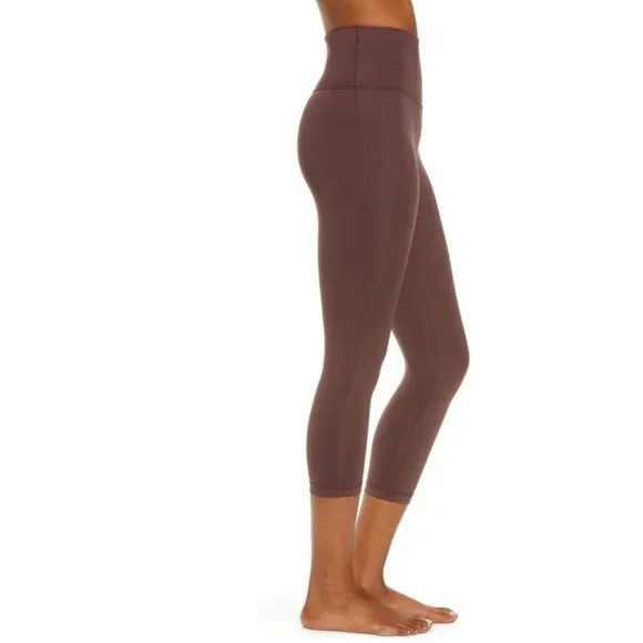 Zella Studio Lite High Waist Capri Crop Leggings Brown Small 4-6 NEW - Picture 3 of 8